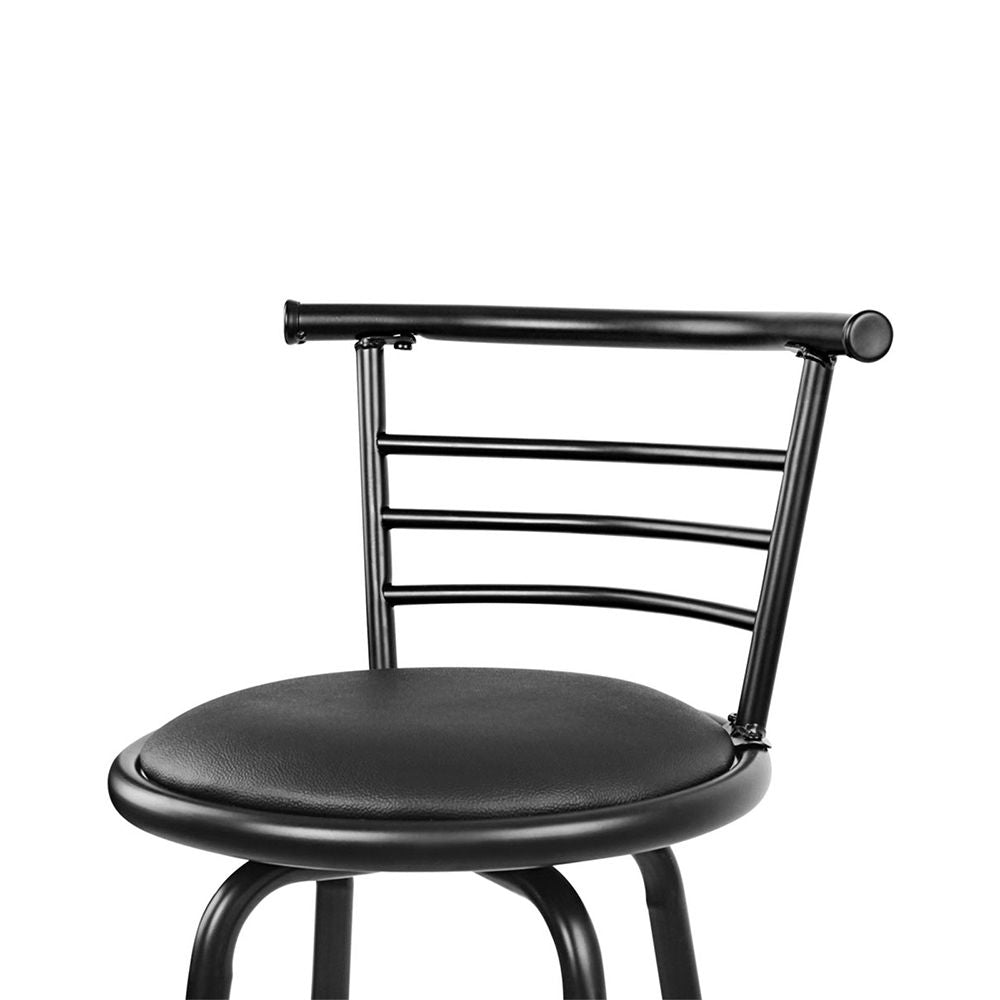 Artiss 2x Bar Stools Swivel Leather Padded Metal BA-TW-T5033A-BKX2