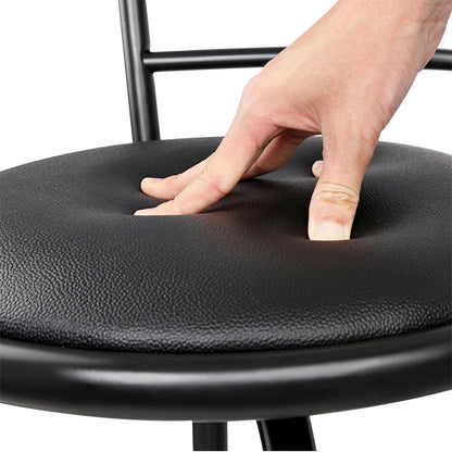 Artiss 2x Bar Stools Swivel Leather Padded Metal BA-TW-T5033A-BKX2