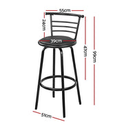 Artiss 4x Bar Stools Swivel Leather Padded Metal BA-TW-T5033A-BKX4
