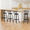 Artiss 4x Bar Stools Swivel Leather Padded Metal BA-TW-T5033A-BKX4