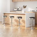 Artiss 4x Bar Stools Leather Padded Gas Lift Silver BA-TW-T7009-BLACK-X4