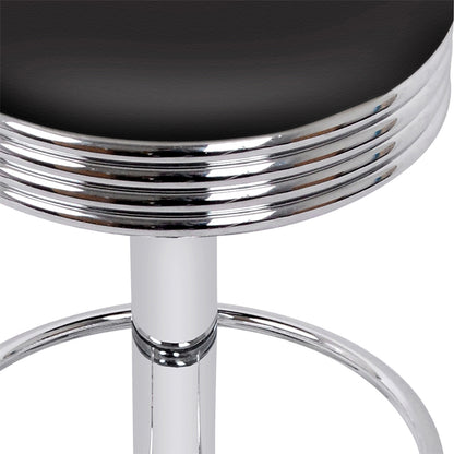 Artiss 4x Bar Stools Leather Padded Gas Lift Silver BA-TW-T7009-BLACK-X4