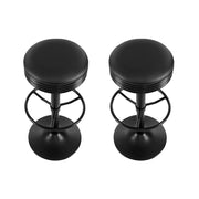 Artiss 2x Bar Stools Leather Padded Gas Lift Black BA-TW-T7009-CB-BKX2