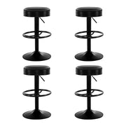 Artiss 4x Bar Stools Leather Padded Gas Lift Black BA-TW-T7009-CB-BKX4