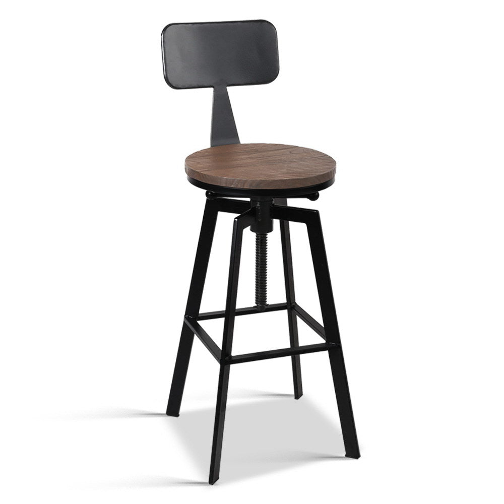 Artiss Bar Stools Kitchen Counter Chairs Vintage Metal Chairs BA-TW-V17-098BACK-BK