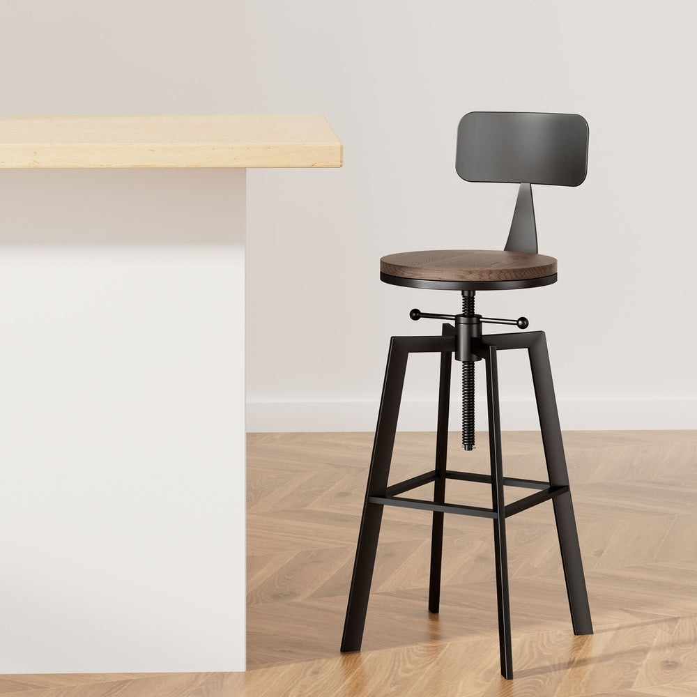Artiss Bar Stools Kitchen Counter Chairs Vintage Metal Chairs BA-TW-V17-098BACK-BK