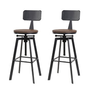 Artiss Bar Stools Kitchen Counter Chairs Vintage Metal Chairs x2 BA-TW-V17-098BACK-BKX2
