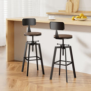 Artiss Bar Stools Kitchen Counter Chairs Vintage Metal Chairs x2 BA-TW-V17-098BACK-BKX2