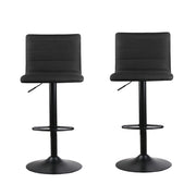 Artiss 2x Bar Stools Gas Lift Linen Fabric Black BA-TW-V17-1168-BKX2