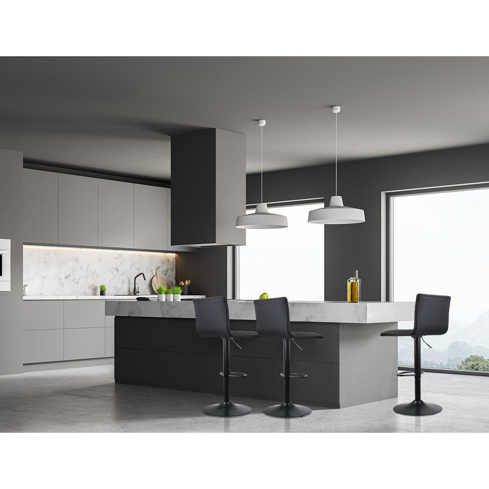 Artiss 4x Bar Stools Gas Lift Linen Fabric Black BA-TW-V17-1168-BKX4