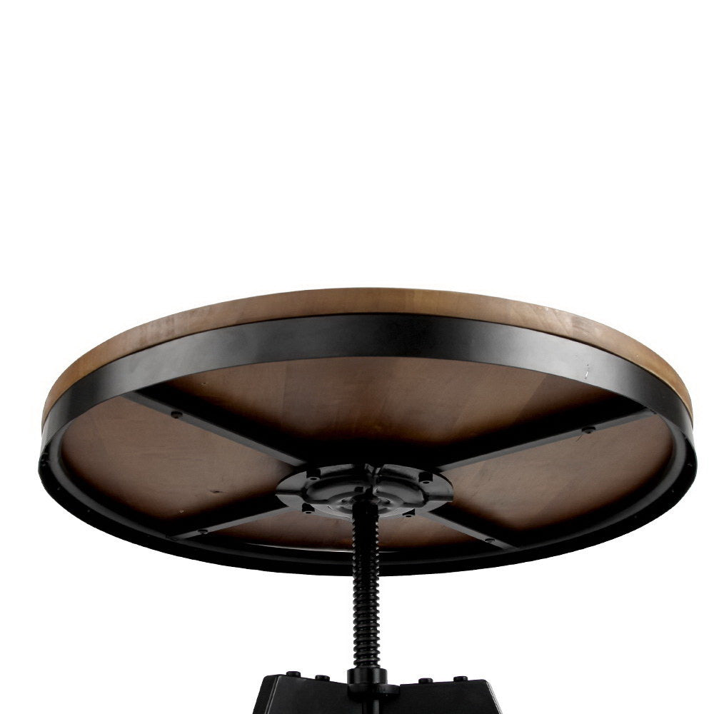 Artiss Bar Table 67-86CM Height Round Brown BA-TW-V17-COF-TAB