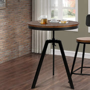 Artiss Bar Table 67-86CM Height Round Brown BA-TW-V17-COF-TAB
