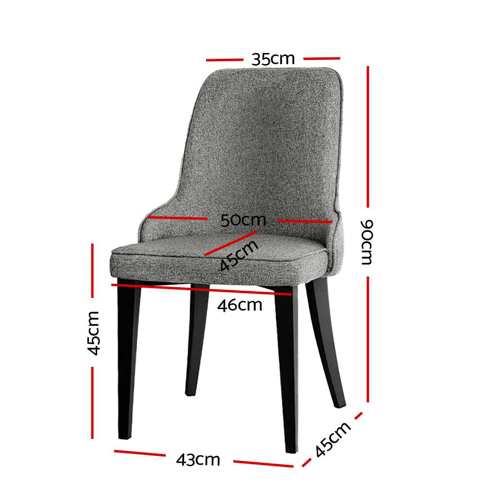Artiss Dining Chairs Set of 2 Linen Fabric Grey BA-TW-V17-DIN5901-GYX2