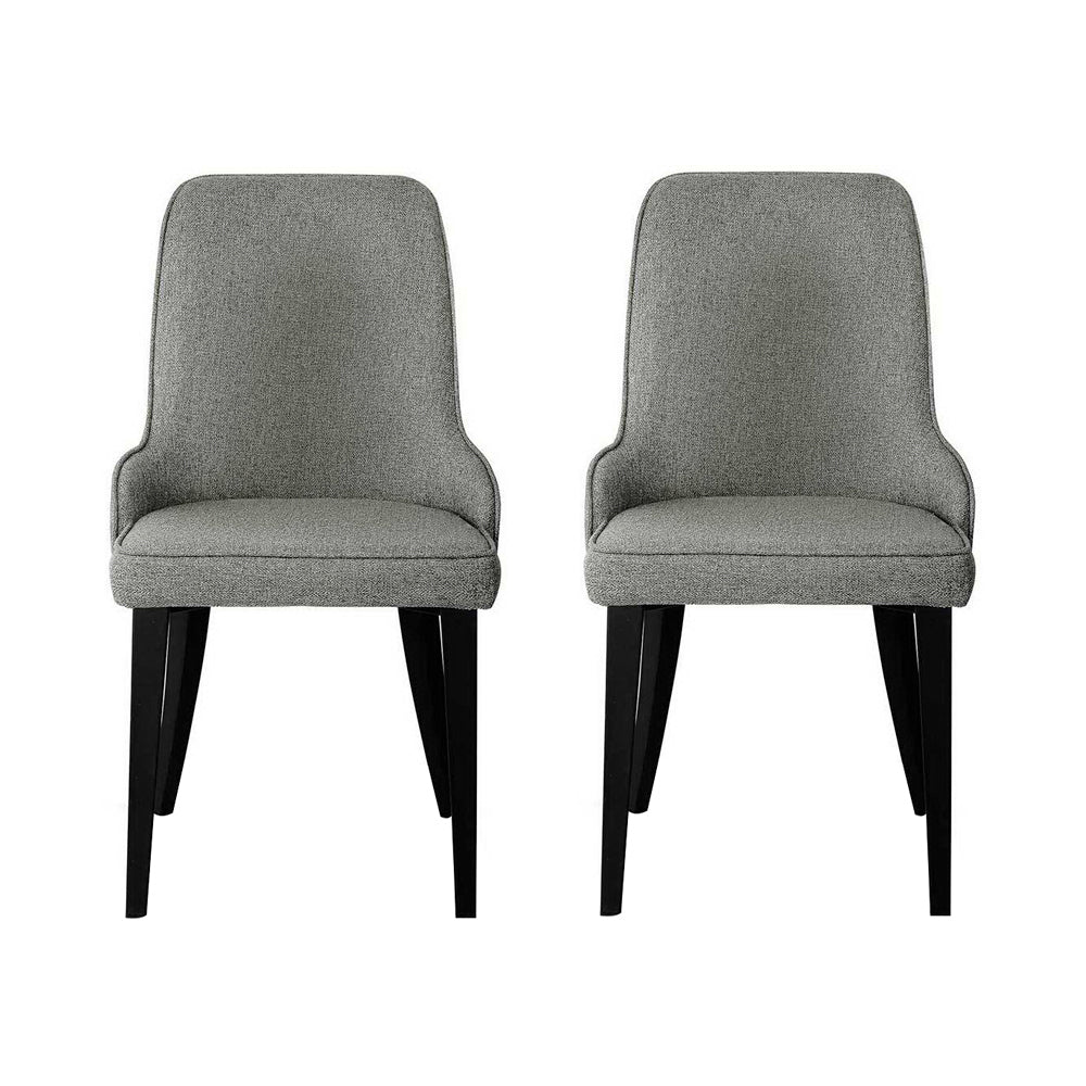 Artiss Dining Chairs Set of 2 Linen Fabric Grey BA-TW-V17-DIN5901-GYX2
