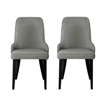Artiss Dining Chairs Set of 2 Linen Fabric Grey BA-TW-V17-DIN5901-GYX2