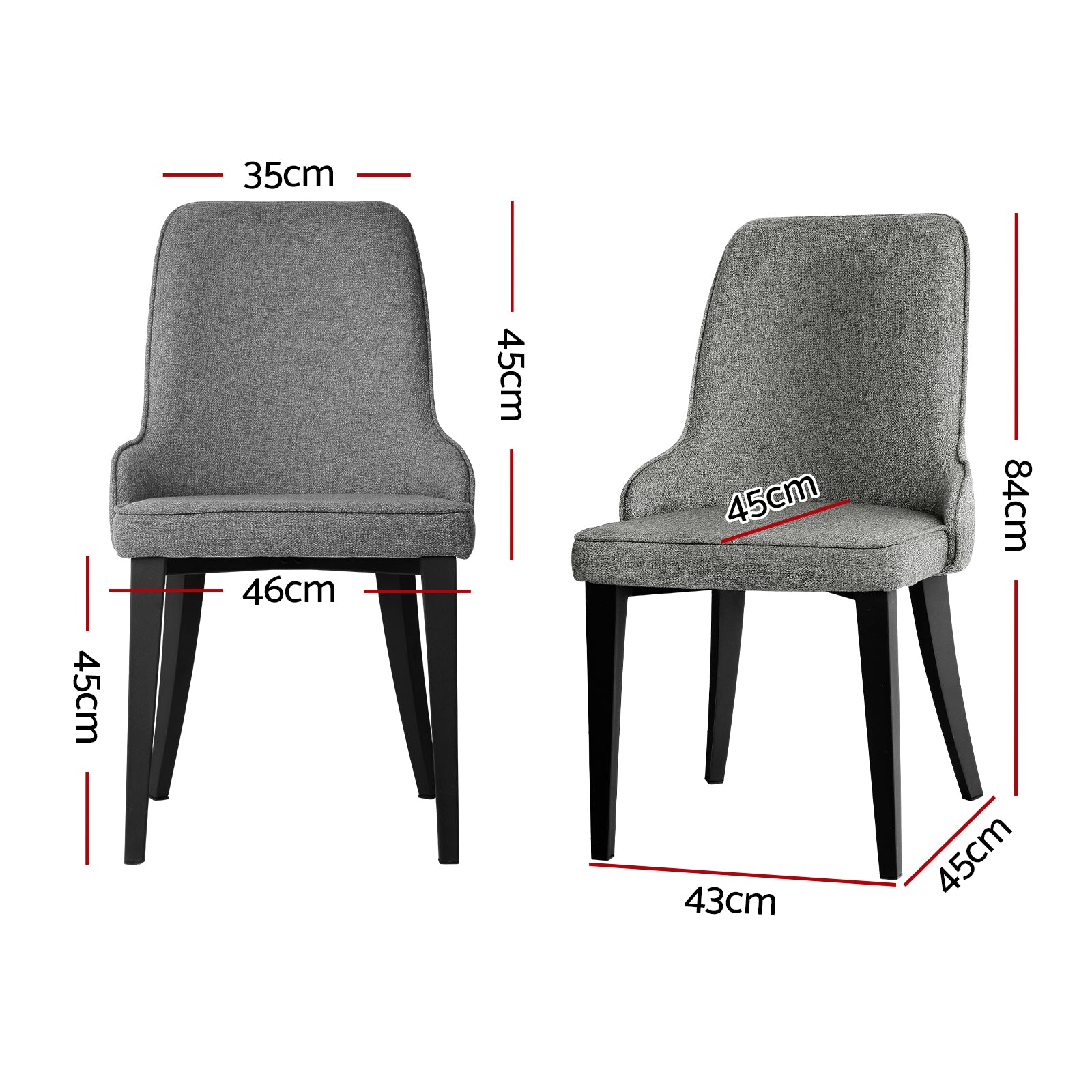 Artiss Dining Chairs Set of 4 Linen Fabric Grey BA-TW-V17-DIN5901-GYX4