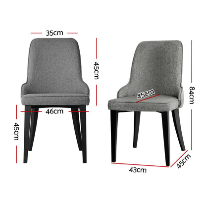 Artiss Dining Chairs Set of 4 Linen Fabric Grey BA-TW-V17-DIN5901-GYX4