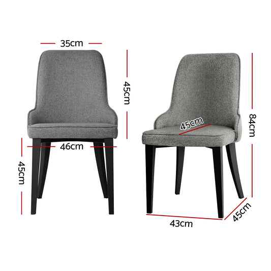 Artiss Dining Chairs Set of 4 Linen Fabric Grey BA-TW-V17-DIN5901-GYX4
