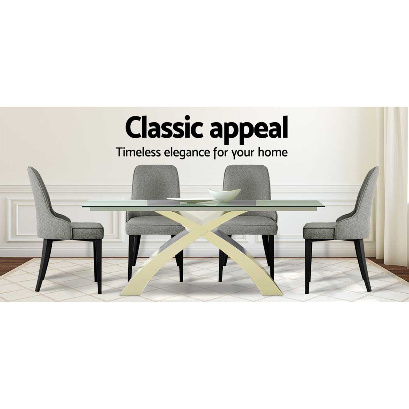 Artiss Dining Chairs Set of 4 Linen Fabric Grey BA-TW-V17-DIN5901-GYX4