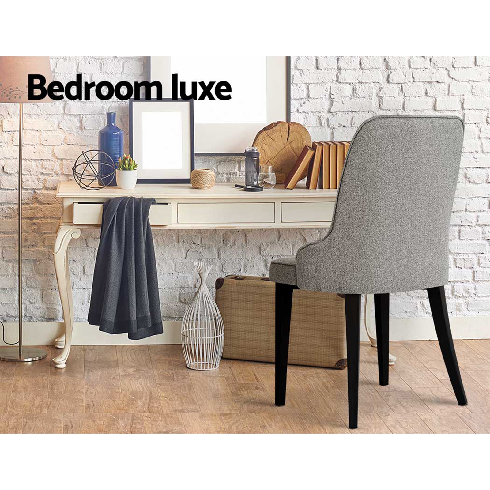 Artiss Dining Chairs Set of 4 Linen Fabric Grey BA-TW-V17-DIN5901-GYX4