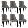 Artiss Dining Chairs Set of 6 Linen Fabric Grey BA-TW-V17-DIN5901-GYX6