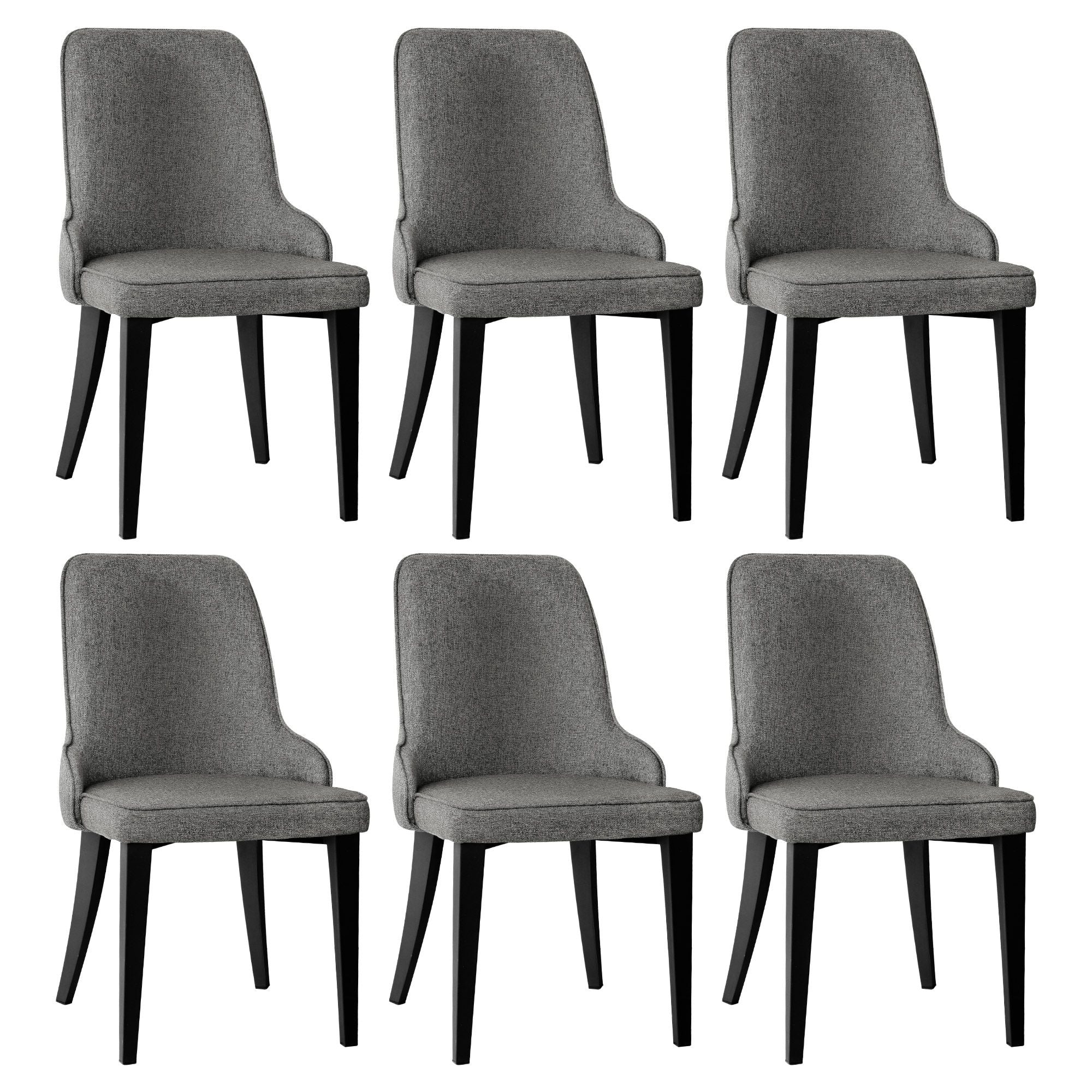 Artiss Dining Chairs Set of 6 Linen Fabric Grey BA-TW-V17-DIN5901-GYX6
