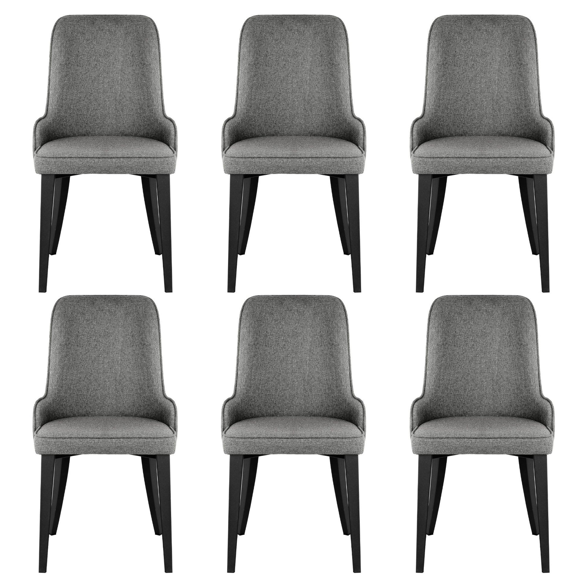 Artiss Dining Chairs Set of 6 Linen Fabric Grey BA-TW-V17-DIN5901-GYX6