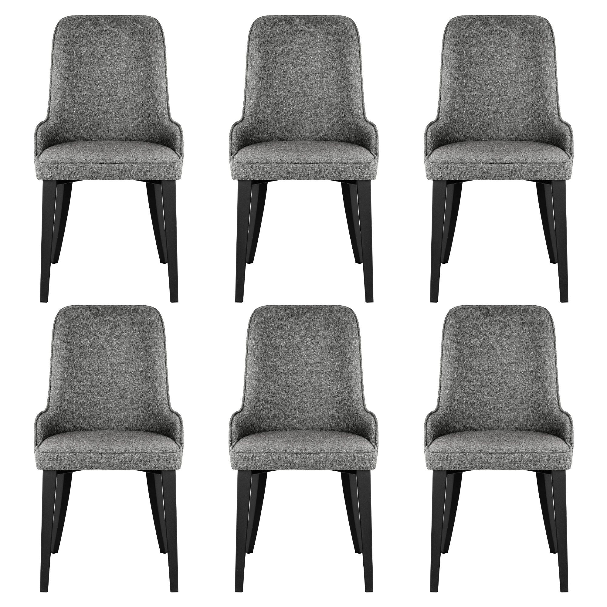 Artiss Dining Chairs Set of 6 Linen Fabric Grey BA-TW-V17-DIN5901-GYX6