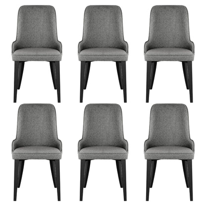 Artiss Dining Chairs Set of 6 Linen Fabric Grey BA-TW-V17-DIN5901-GYX6