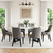 Artiss Dining Chairs Set of 6 Linen Fabric Grey BA-TW-V17-DIN5901-GYX6
