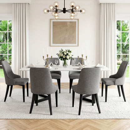 Artiss Dining Chairs Set of 6 Linen Fabric Grey BA-TW-V17-DIN5901-GYX6