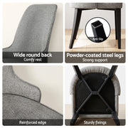 Artiss Dining Chairs Set of 6 Linen Fabric Grey BA-TW-V17-DIN5901-GYX6