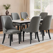 Artiss Dining Chairs Set of 6 Linen Fabric Grey BA-TW-V17-DIN5901-GYX6