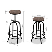 Artiss Bar Stools Adjustable Wood Chairs BA-TW-V17-T14134-BK