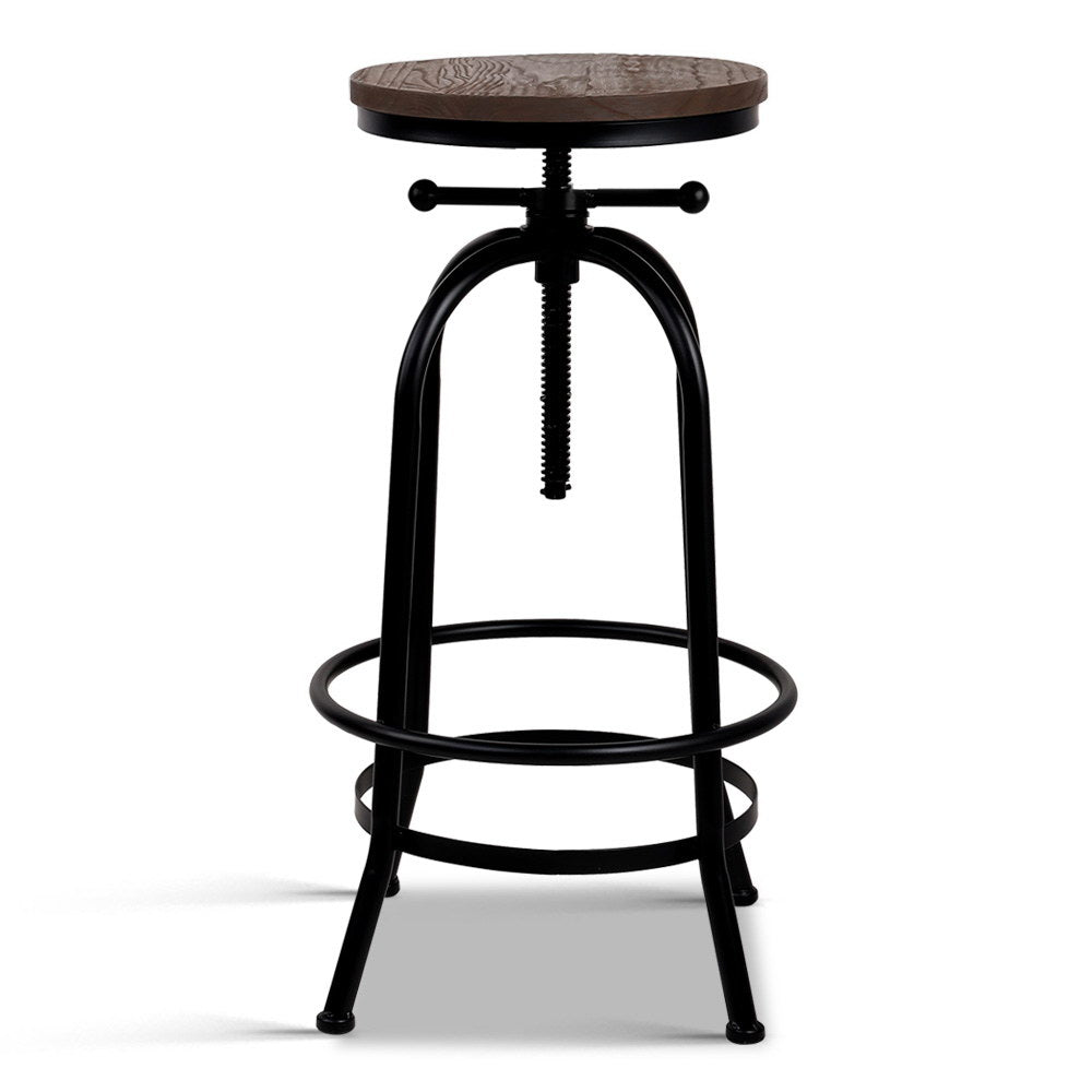 Artiss Bar Stools Adjustable Wood Chairs BA-TW-V17-T14134-BK