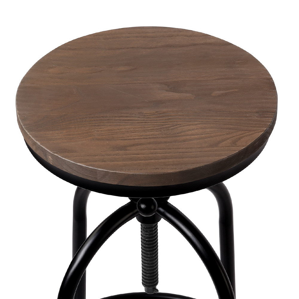 Artiss Bar Stools Adjustable Wood Chairs BA-TW-V17-T14134-BK