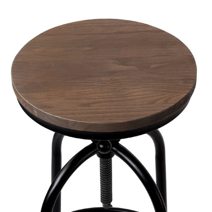 Artiss Bar Stools Adjustable Wood Chairs BA-TW-V17-T14134-BK