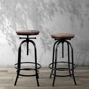 Artiss Bar Stools Adjustable Wood Chairs BA-TW-V17-T14134-BK