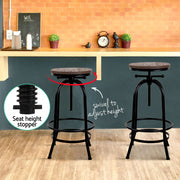 Artiss Bar Stools Adjustable Wood Chairs BA-TW-V17-T14134-BK