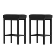 2x Artiss Metal Bar Stools PU Seat Dining Counter Chairs BA-TW-W0087-BKX2