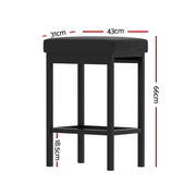 2x Artiss Metal Bar Stools PU Seat Dining Counter Chairs BA-TW-W0087-BKX2