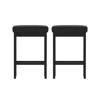 2x Artiss Metal Bar Stools PU Seat Dining Counter Chairs BA-TW-W0087-BKX2