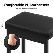 2x Artiss Metal Bar Stools PU Seat Dining Counter Chairs BA-TW-W0087-BKX2