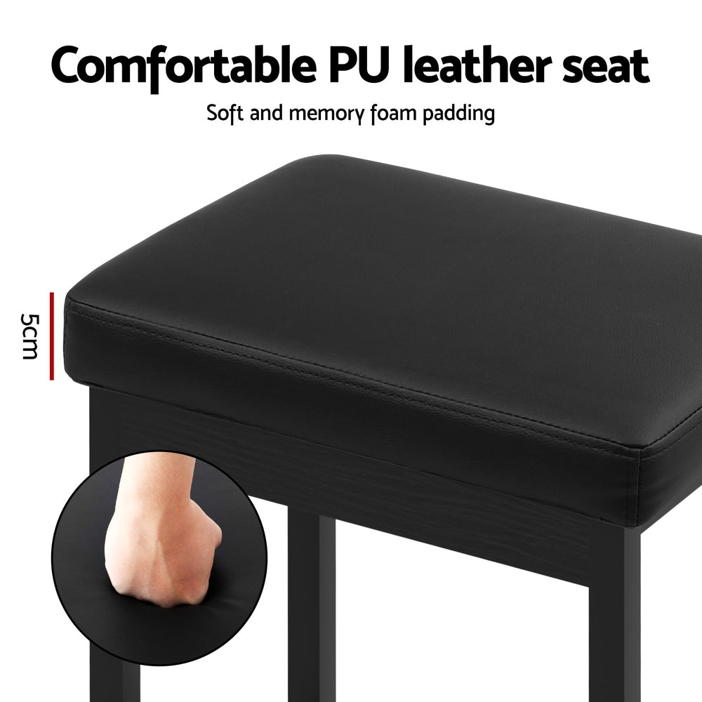 2x Artiss Metal Bar Stools PU Seat Dining Counter Chairs BA-TW-W0087-BKX2