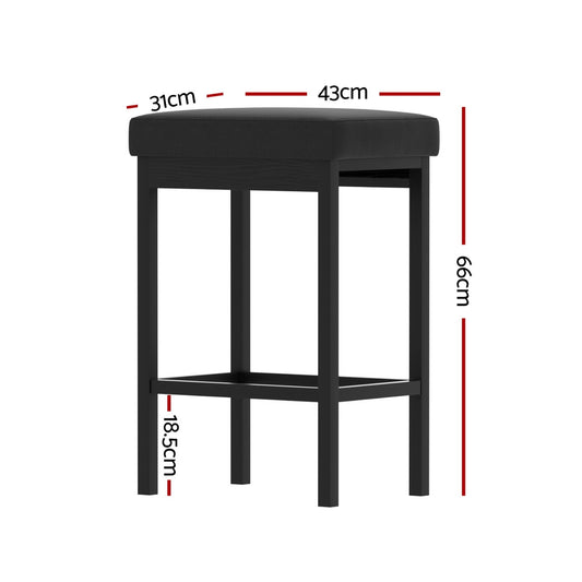 A Set of 4 Artiss Metal Bar Stools PU Seat Dining Counter Chairs BA-TW-W0087-BKX4