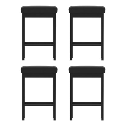 A Set of 4 Artiss Metal Bar Stools PU Seat Dining Counter Chairs BA-TW-W0087-BKX4