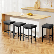 A Set of 4 Artiss Metal Bar Stools PU Seat Dining Counter Chairs BA-TW-W0087-BKX4