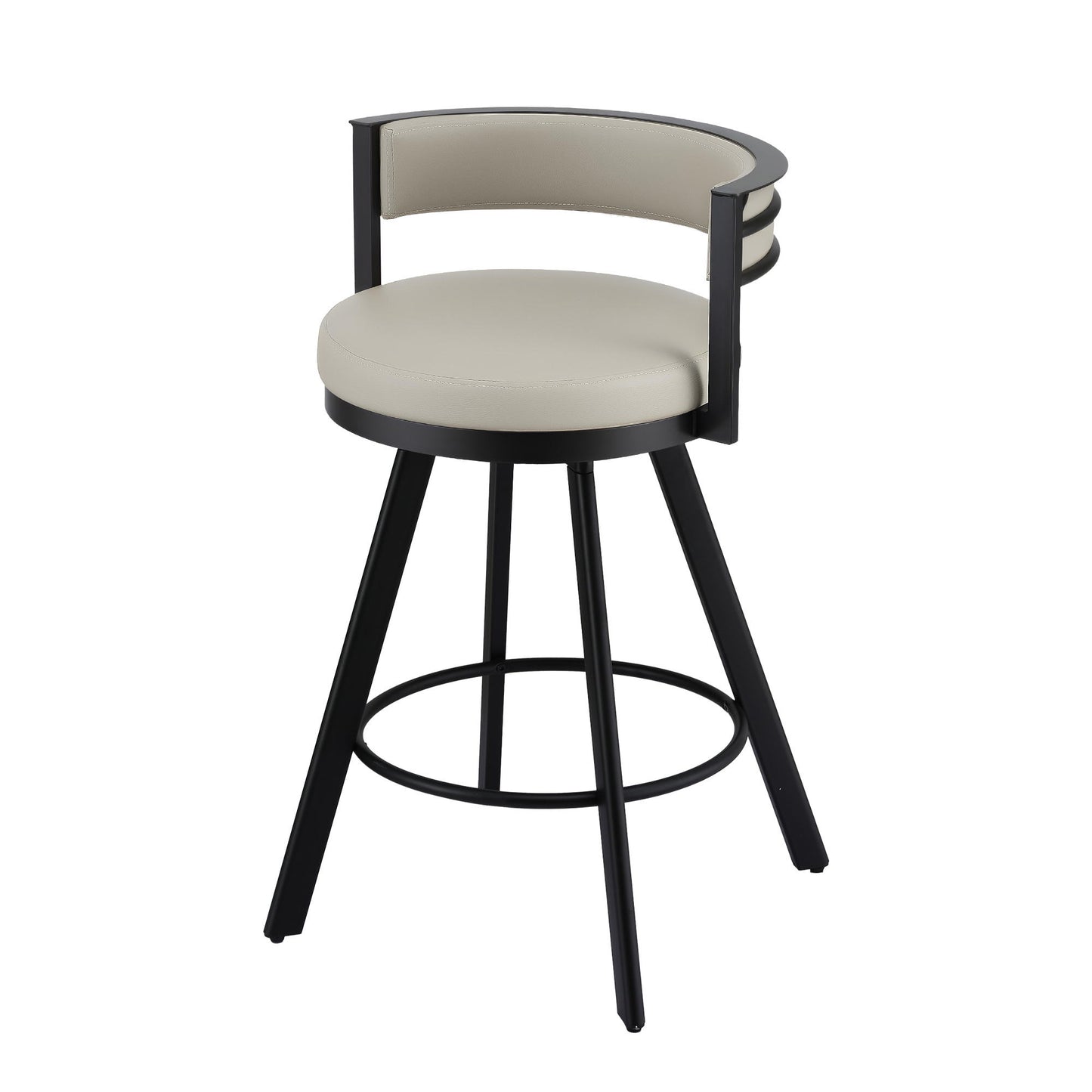 Artiss Bar Stool Swivel Kitchen Chair Metal PU Leather Counter Beige BA-TW-W0098-BG