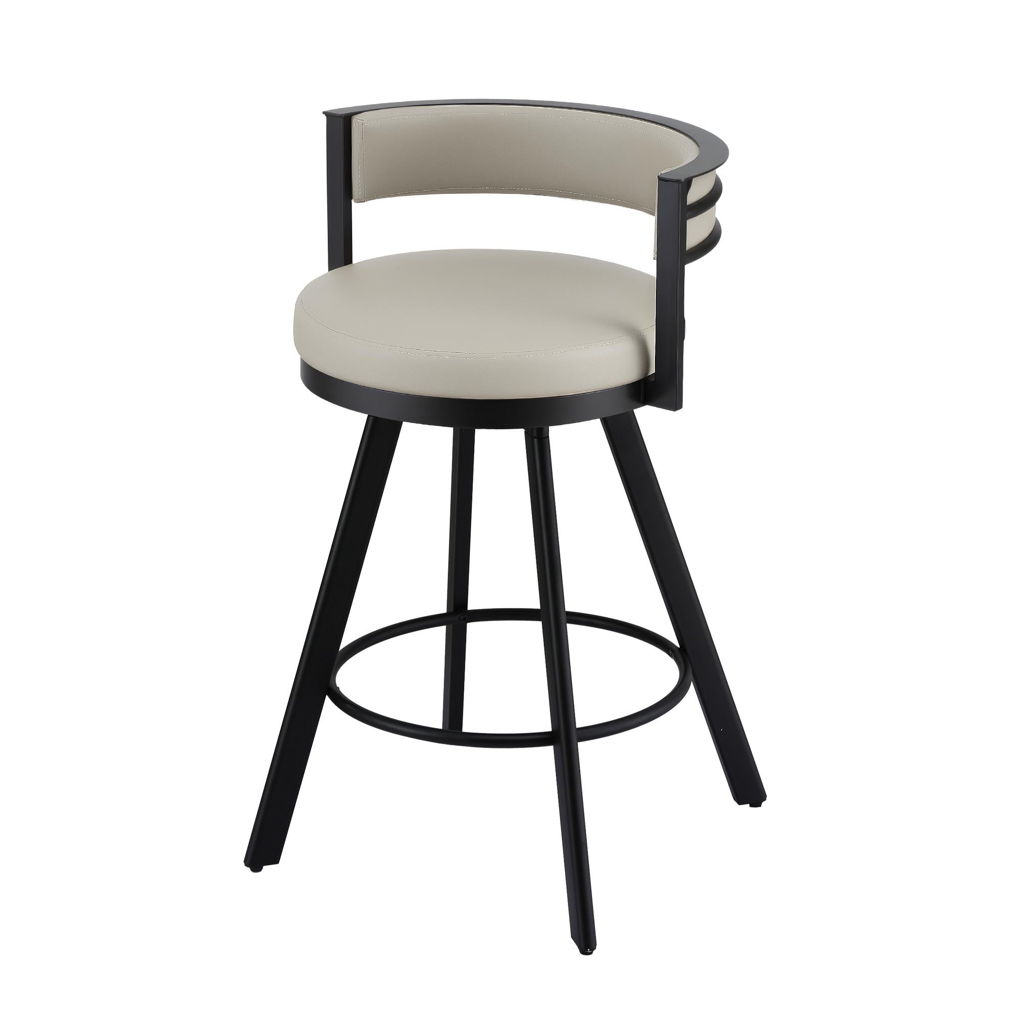 Artiss Bar Stool Swivel Kitchen Chair Metal PU Leather Counter Beige BA-TW-W0098-BG