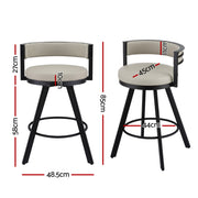 Artiss Bar Stool Swivel Kitchen Chair Metal PU Leather Counter Beige BA-TW-W0098-BG